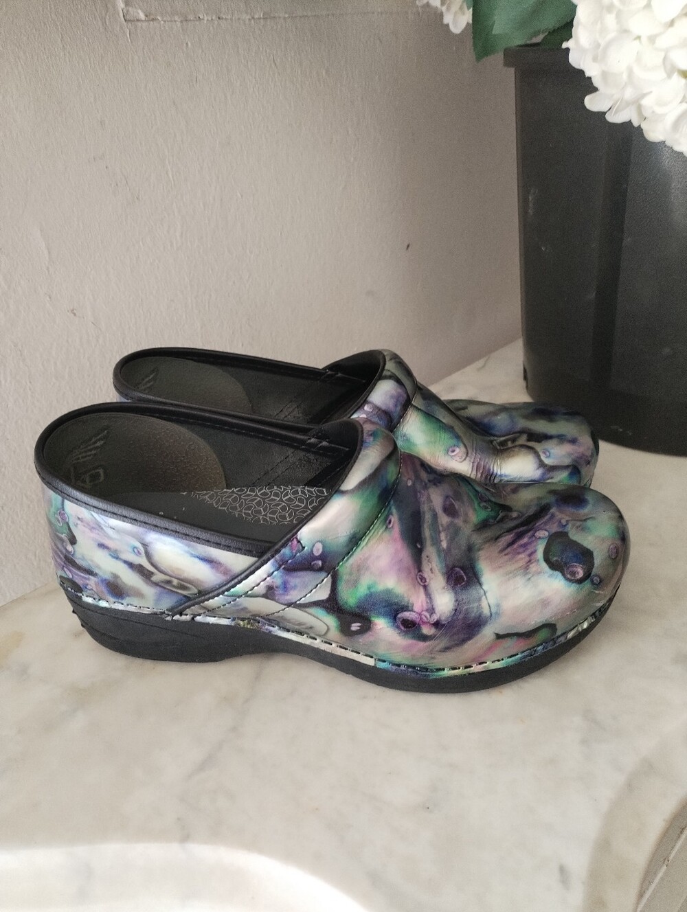 Dansko Women's Holographic Iridescent Slip-On Clogs in Multi-Color - Picture 4 of 6